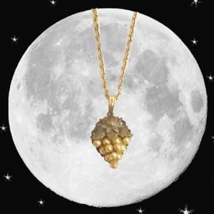 Pearl Pendant Necklace, Vtg Pearl Grape Cluster